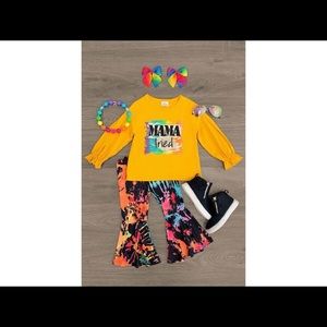 NWT "Mama Tried" Paint Splatter Bell Bottom Set